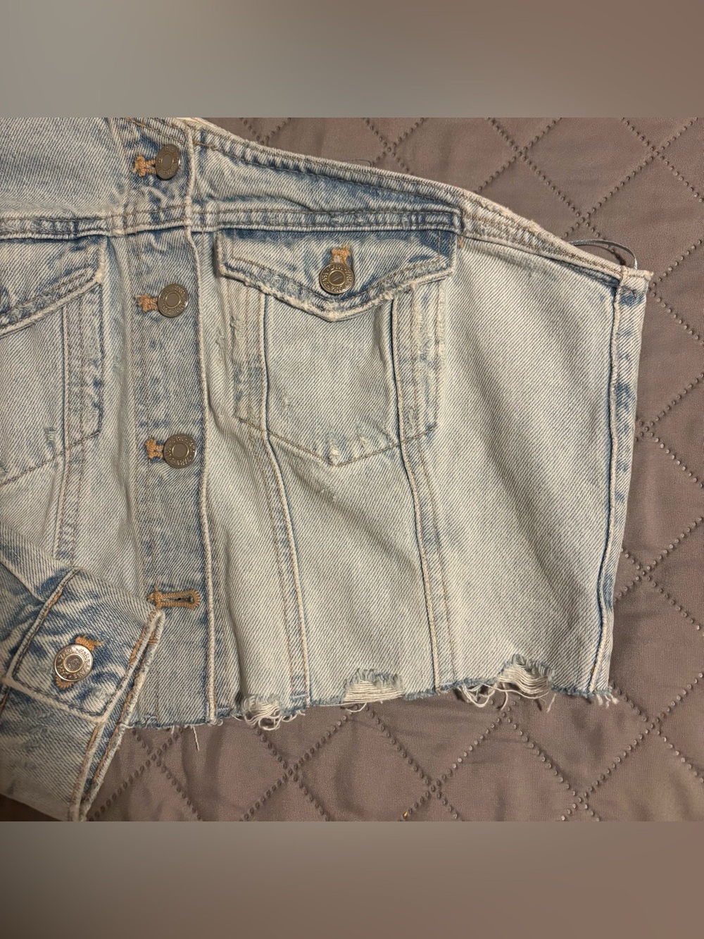 Zara One Shoulder Crop Light Wash Denim Jean Jacket Womens Large Asymmetrical - Picture 2 of 10